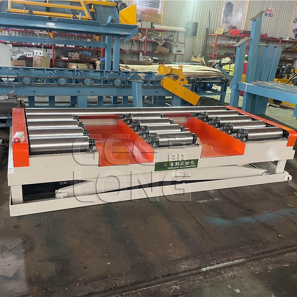 5T hydraulic board lifter machine with powered rollers 
