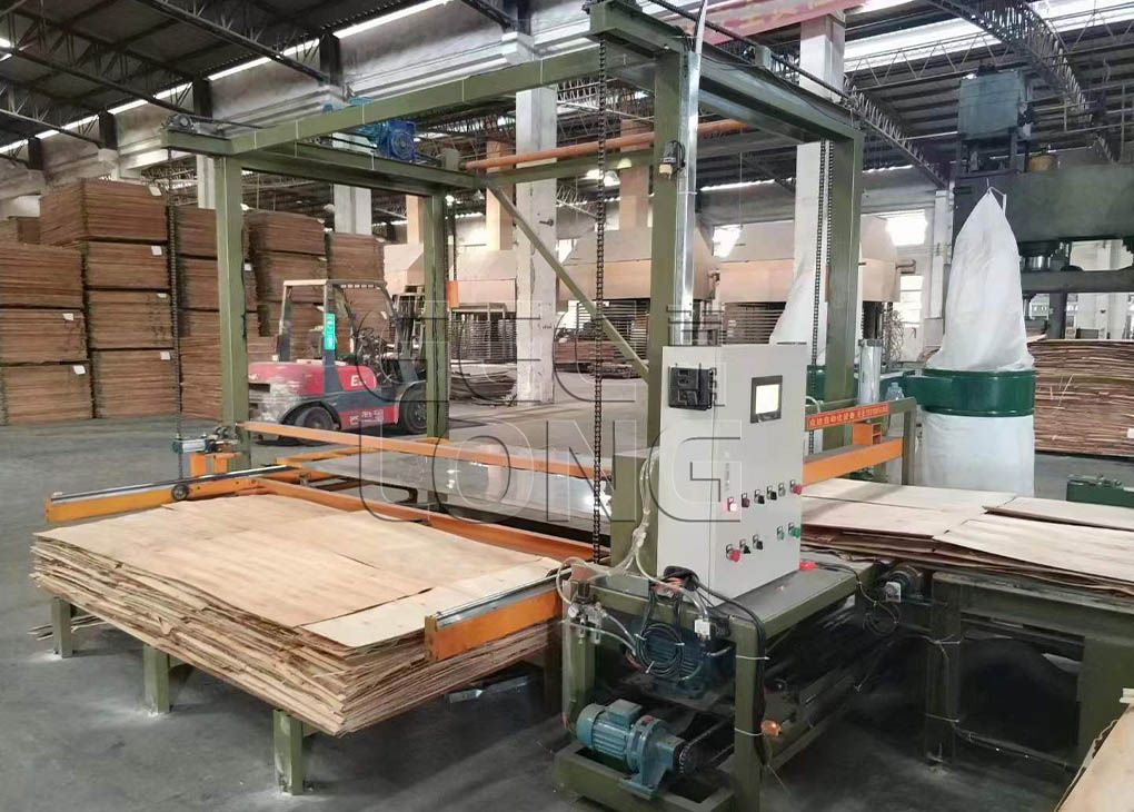 High-rise plywood hot pressing production line
