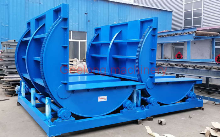 two set overturning machine for plywood board container loading