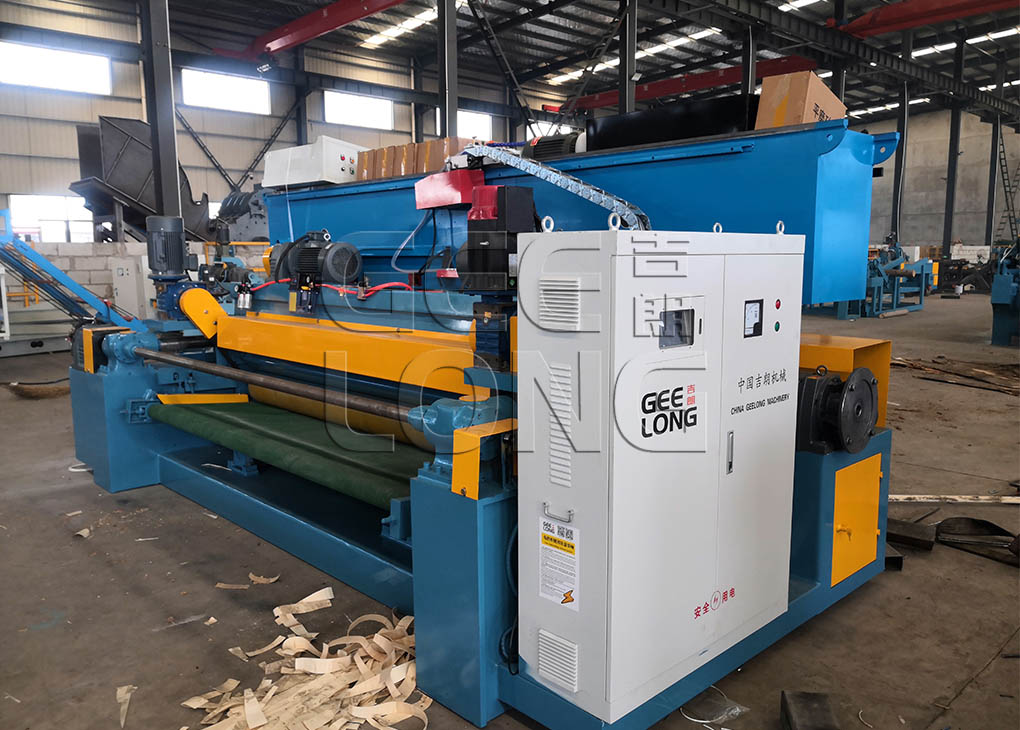 Geelong exported 8ft spindleless veneer peeling machine line and knife grinding machine