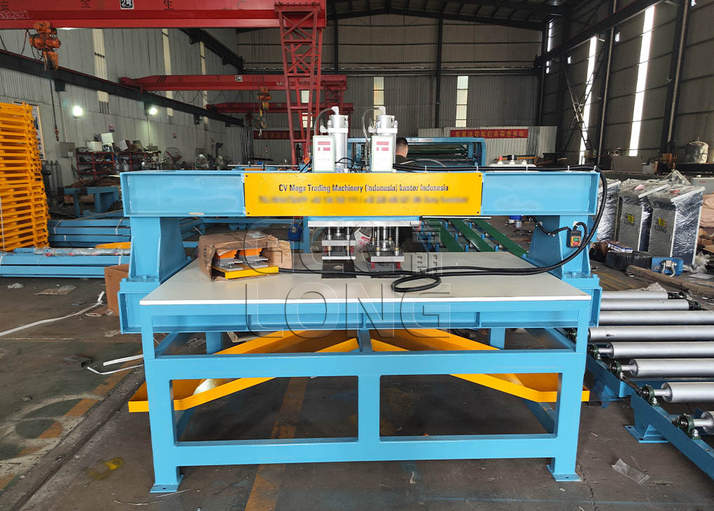 GEELONG exported veneer patching machine and plywood cold press machine to Indonesia