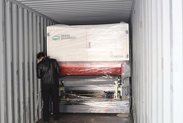 Plywood sanding machine and plywood hot press machine container loading finished