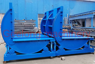 two set overturning machine for plywood board container loading