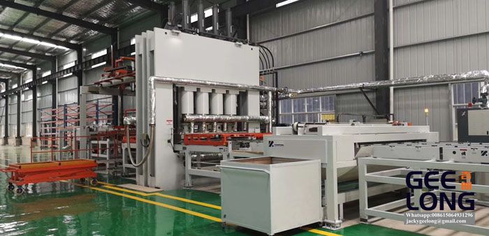 China short cycle melamine laminate hot press machine