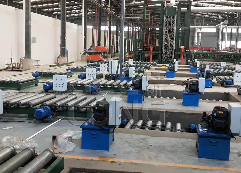 powered ground roller for automatic plywood production line, roller board lifter machine for plywood face repairing work