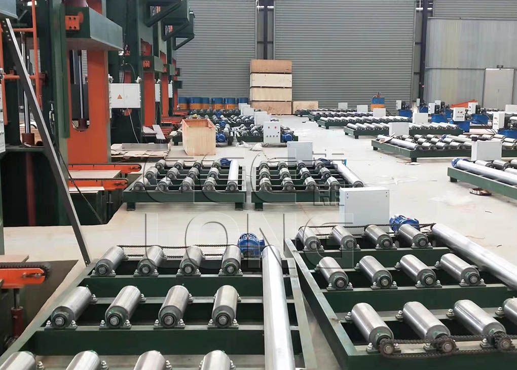 powered ground roller for automatic plywood production line, roller board lifter machine for plywood face repairing work