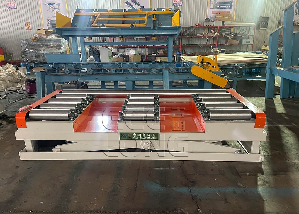 5T hydraulic board lifter machine with powered rollers